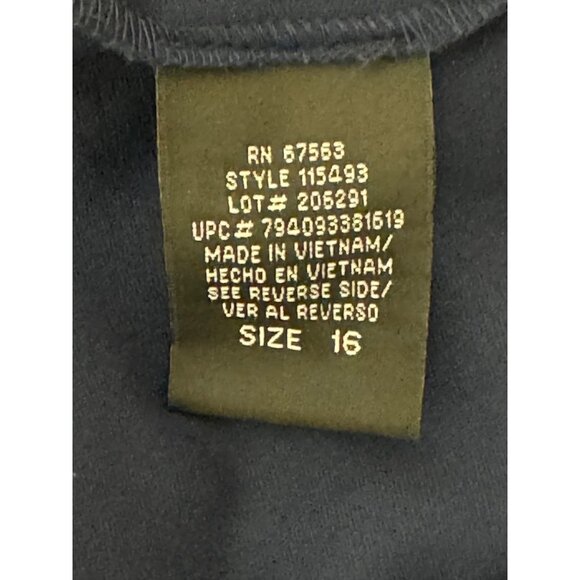 Navy Blue Chiffon Gold Embellished Tulip Tiered Dress Size 16 Wedding Evening - Picture 6 of 7